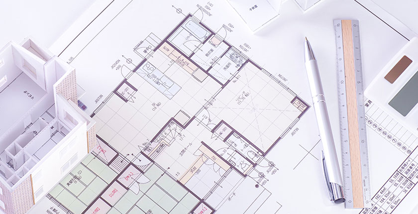 設計図の家の模型
